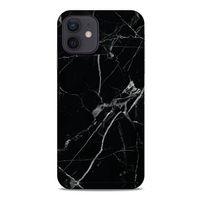 Mermer Desenli (17) Tema Tasarım Kılıf Siyah Apple iPhone 12 Kılıf