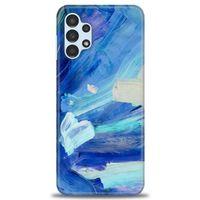 Samsung Galaxy A13 4G Kılıf HD Baskılı Kılıf - Mavi Beyaz + Tam Ekran Koruyucu