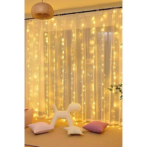 Torima Lw-7 300 Ledli 10 Sarkıt Perde Led Işık, 8 Modlu Uzaktan Kumandalı, 3x3 Metre Peri Telli Led