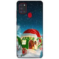 Samsung Galaxy A21s Kılıf Snowix (2) Kabı Yeşil Kırmızı