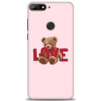 Huawei Y7 2018 Kılıf HD Baskılı Kılıf - Love Bear + Tam Ekran Koruyucu