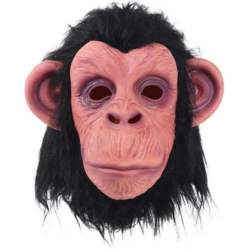 Siyah Saçlı Lateks Şempanze Maskesi