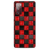 Samsung Galaxy S20 Fe Kılıf Patchwork (47) Crystal Flex Kılıf Siyah Kırmızı