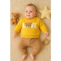 Bear Love Nakışlı % 100 Pamuklu 2'li Erkek Takım