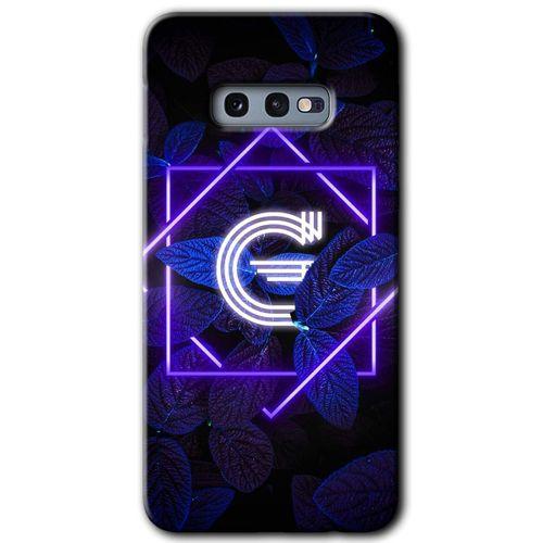 Galaxy S10e Kılıf HD Desen Baskılı Arka Kapak - Dark Neon Yaprak G Harfi