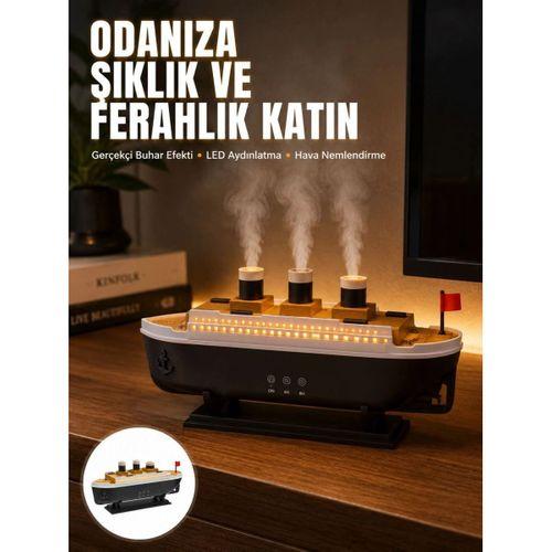 Ultra Sessiz Titanik Gemi Led Işıklı Aroma Difüzörü Oda Nemlendirici Yeni Nesil