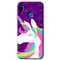Huawei P20 Lite Kılıf HD Desen Baskılı Arka Kapak + Temperli Cam - Unicorn Sleep