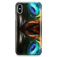 Apple iPhone XS Kılıf Peacock Arka Kapak Koruma Desenli Full Koruyucu