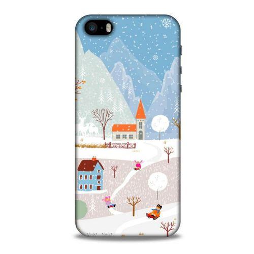 Apple iPhone SE Kılıf Snowix (40) Fit Silikon Kılıf Beyaz Mavi