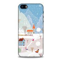 Apple iPhone SE Kılıf Snowix (40) Fit Silikon Kılıf Beyaz Mavi