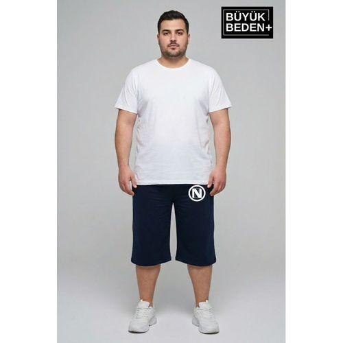 Büyük Beden Erkek N Baskılı Şort Rahat Kalıp Basic Penye 3XL-6XL SPR26BSR591-19