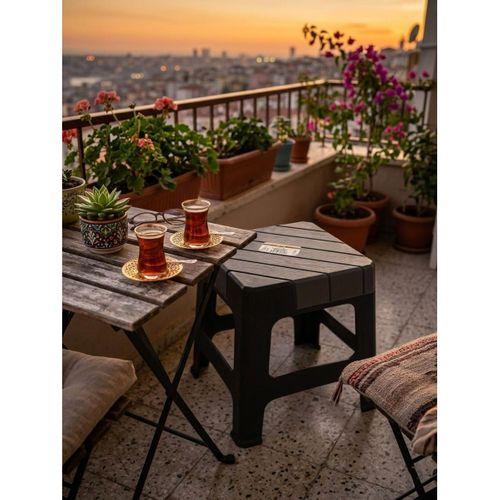 Mandella Sağlam Plastik Dolce Orta Tabure Antrasit