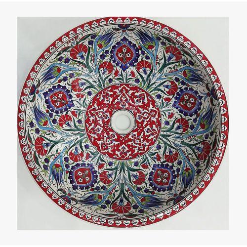 CAN SERAMİK - EL YAPIMI DESENLİ KÜTAHYA ÇİNİ LAVABO