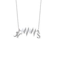 Zirkon Taşlı Nabız Harfli Gümüş Kolye GMS1644