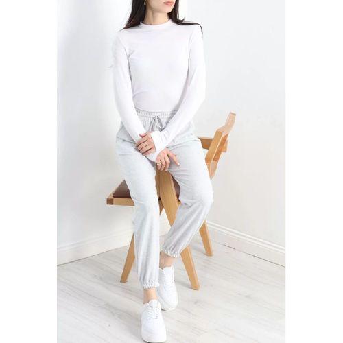 pilelistore Paça Lastikli Eşofman Altı Gri