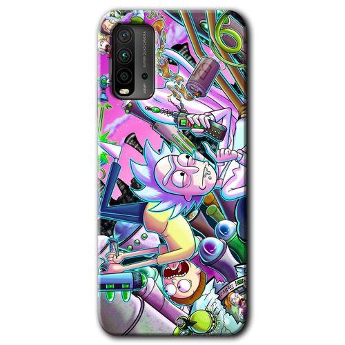Poco M3 Kılıf Baskılı Kapak - Graffiti Çizgi Film + 5D Tam Kaplayan Cam