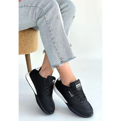 Tawen Siyah Cilt Bağcıklı Spor Ayakkabı