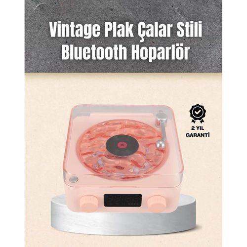 Retro Bluetooth Hoparlör – Yumuşak Gece Lambası Ve Saat Göstergeli