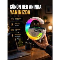 Kablosuz Şarjlı Led Masa Lambası Çalar Saat Ve Beyaz Gürültü Özellikli
