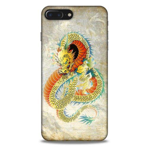 Apple Iphone 8 Plus Kılıf Dragons (21) Koruyucu Kapak Ejderha Dövme Sarı