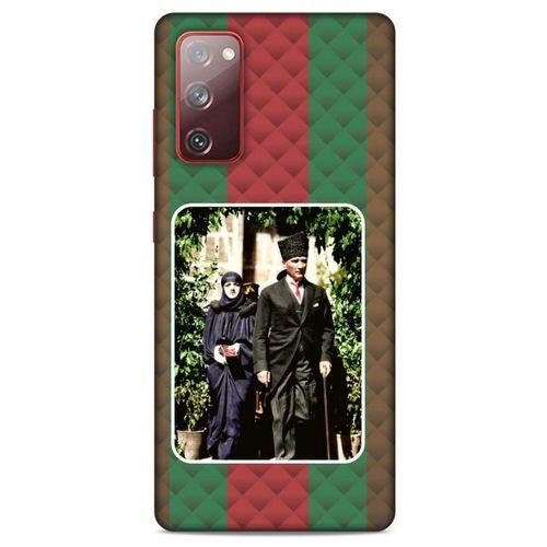 Samsung Galaxy S20 Fe Kılıf Atatürk (22) Tam Koruma Kılıfı Yeşil Kırmızı