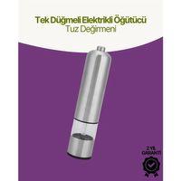 Elektrikli Baharat Öğütücü Pilli Paslanmaz Çelik Otomatik Tuz Karabiber Değirmeni