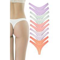 10 Adet Pamuklu Klasik Tanga Soft Renkler