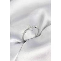 Yıldız Model Zirkon Taşlı Gümüş Renk Kadın Yüzük