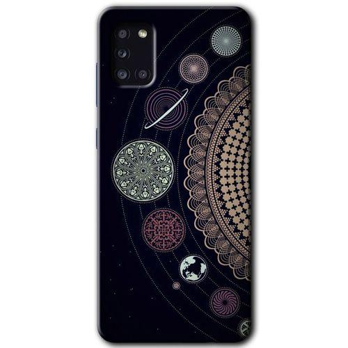 Samsung Galaxy A31 Kılıf Baskılı Kapak - 4K Clock + 5D Tam Kaplayan Cam