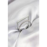 Gümüş Renk Sedefli Zirkon Taşlı 2'li Kadın Yüzük