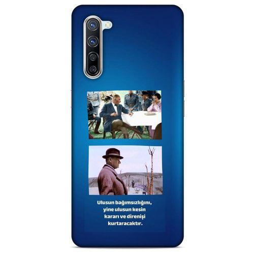 Oppo Reno 3 Pro 5g Kılıf Atatürk (6) Silikon Kılıf Koyu Mavi