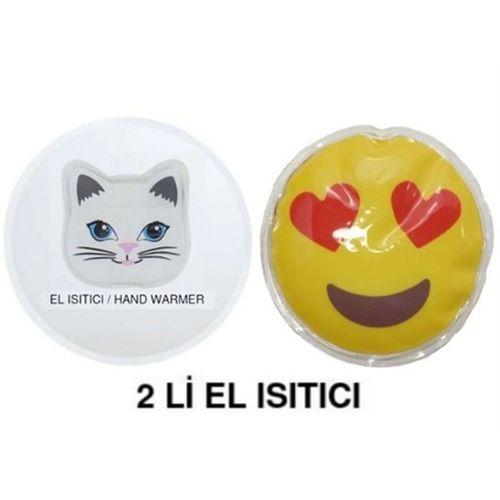 Kalp Emoji,Kedi Cep Sobası,El Isıtıcı,2 Adet Sıcak Su Torbası Pvc  9Cm