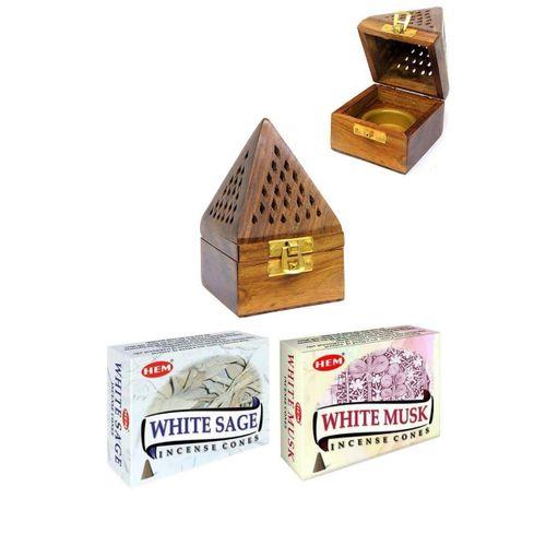 Pramit Ahşap Tütsülük Ve 2 Paket 20 Adet Tütsü Seti