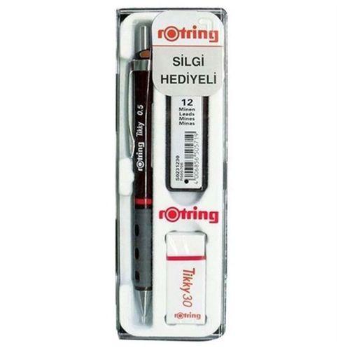 Rotring Tikky Versatil Kalem Min Silgi 3 lü Set 0,5 Mm Bordo - Orjinal