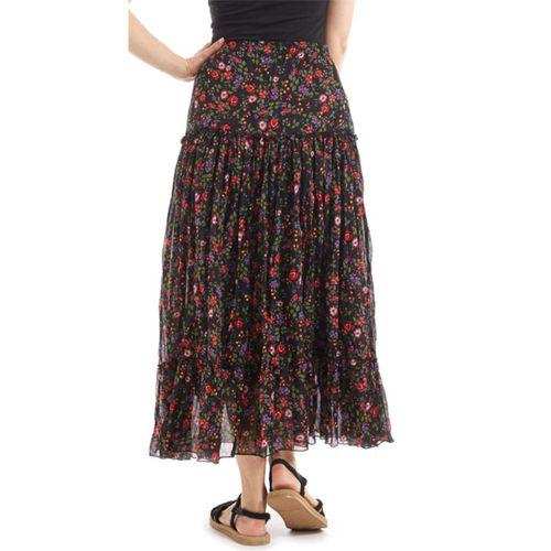 Şile Bezi Siyah Tomurcuk Vual Uzun Etek