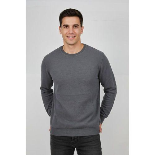 Erkek Sıfır Yaka Selanik Sweatshirt Regular Kalıp BGL-ST04870