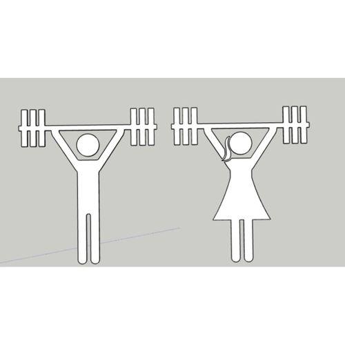 Erkek Kadın Fitness Tuvalet Tabelası (Bu ürün Sadece Plastik parçadır - Almadan Önce Soru Sorabilirsiniz)