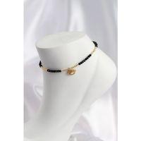 Siyah Renk Boncuklu Nazarlı Göz Figürlü Halhal