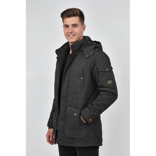 Erkek Spor Kanvas Kapüşonlu Parka M2585 BGL-ST04915