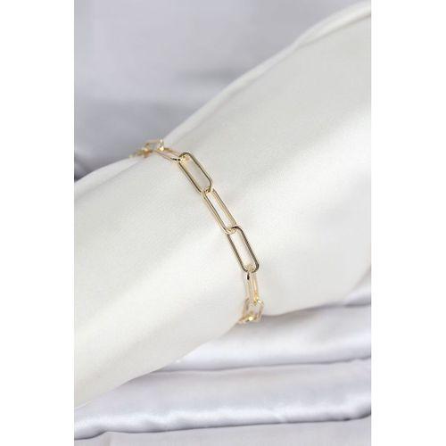 CM 14K Gold Renk Kalın Ataç Zincir Model Kadın Bileklik