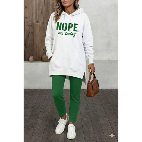 Kadın Uzun Kollu Kapşonlu Bağcıklı Viskon Iki Iplik Sweat