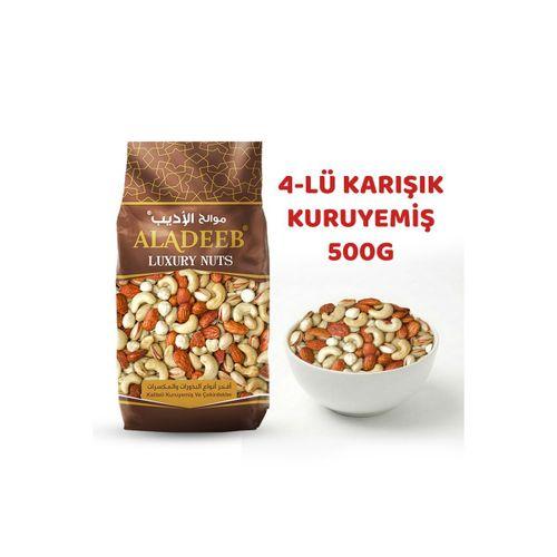 Fındık Siirt Fıstığı Badem Kaju 4’lü Karışık Kuruyemiş 500g Az Tuzlu Kavrulmuş