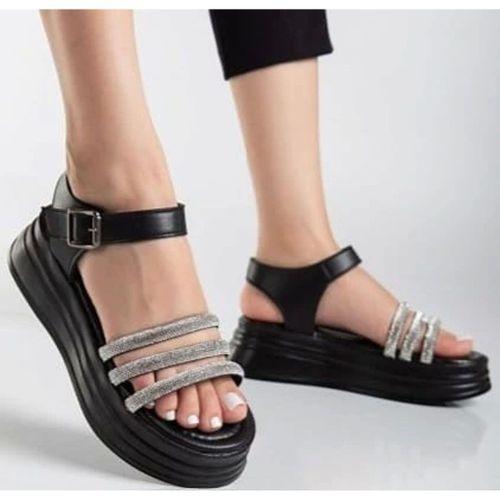 Lalen Siyah Kemerli Sandalet