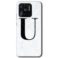 Xiaomi Redmi 10C HD Baskılı Kılıf + 9D Tam Ekran Koruyucu - Beyaz Mermer Desenli U Harfi