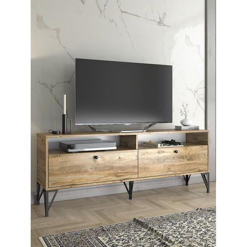 Wood'n Love Astreo 160 Cm Metal Ayaklı Tv Ünitesi - Atlantik Çam / Siyah