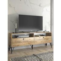 Wood'n Love Astreo 160 Cm Metal Ayaklı Tv Ünitesi - Atlantik Çam / Siyah