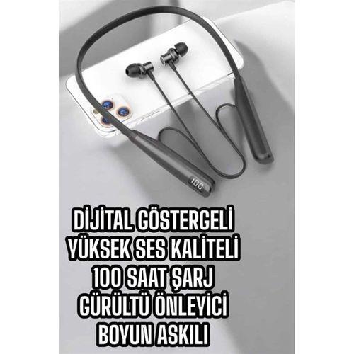 Dijital Göstergeli Kulak İçi Kablosuz Bluetooth Kulaklık Boyun Bantlı Yeni Nesil