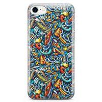 Apple iPhone 8 Kılıf Deniz Sporları Doodle Arka Kapak Koruma Desenli Full Koruyucu