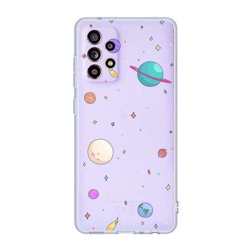 Samsung Galaxy A52 Uyumlu Güneş Sistemi Desenli Şeffaf Telefon Kılıfı