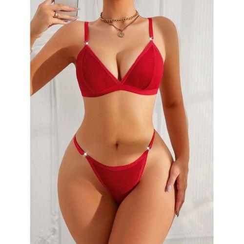Kadın Kırmızı Zarif Bikini Mayo Takımı Özel Tasarım